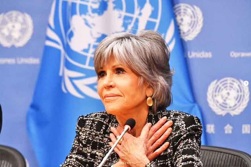 Em seu discurso, Jane Fonda não se furtou a fazer considerações sobre temas políticos, uma marca de sua trajetória de ativista por direitos humanos desde os anos 1970.
