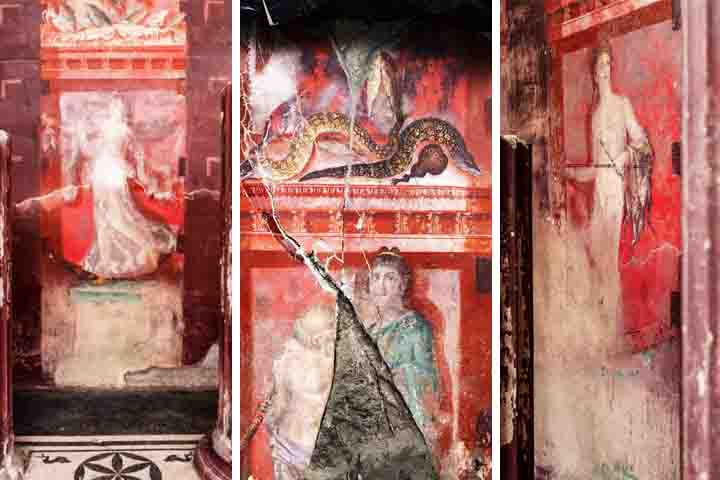 A cena registrada em Pompeia reforça a ideia da adoração dionisíaca na Roma Antiga, com seus misteriosos ritos de transformação espiritual. 
