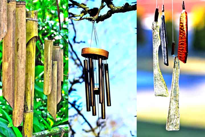 Sino de Vento – Feito de tubos metálicos, conchas ou madeira, é pendurado ao ar livre e tocado pelo vento. Produz sons suaves e relaxantes, sendo usado para decoração e harmonização de ambientes.