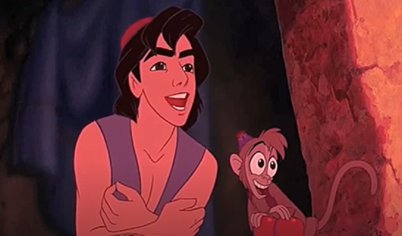 Personagem: Abu - Filme: Aladdin - O filme "Aladdin" é mais um dos grandes sucessos da Disney e é difícil imaginar as aventuras e desafios do herói principal sem a companhia de seu macaquinho de estimação Abu.