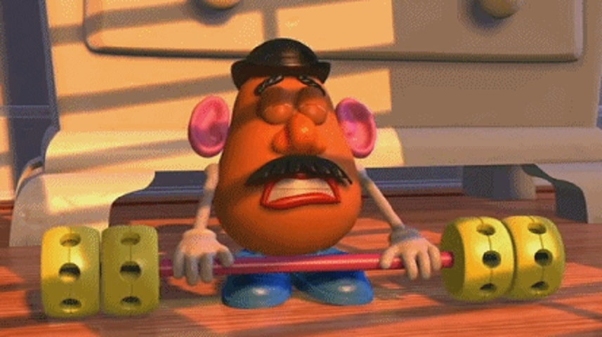 Personagem: Sr. Cabeça de Batata - Filme: Toy Story - Seu jeito cínico e às vezes até hostil não esconde o fato de ele ter um coração repleto de lealdade e carinho com seus companheiros. 