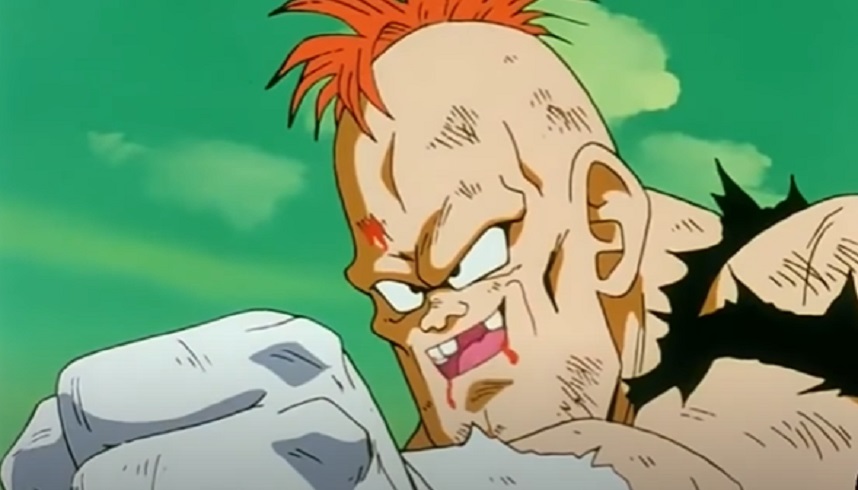 18. Recoome - Integrante das Forças Especiais Ginyu e um dos fortes inimigos durante a saga de Freeza. Chama a atenção por ser muito grande, musculoso e muito extravagante tanto com seu cabelo alaranjado como com seu fascínio por fazer poses antes e durante os confrontos. 
