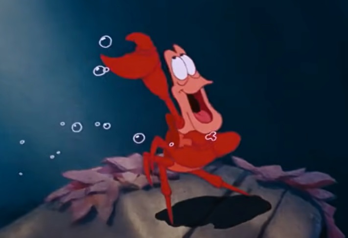 Personagem: Sebastião - Filme: Pequena Sereia - Sua paixão por música e sua inteligência são duas das diversas características que colocam esse pequeno caranguejo no coração de muitos fãs de "A Pequena Sereia". 