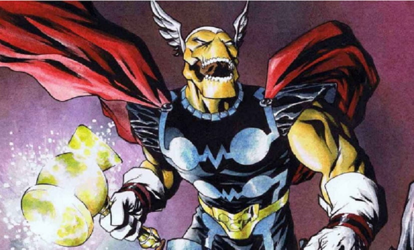 Personagem 10: Beta Ray Bill - Esse personagem da Marvel pertence a raça alienígena korbinita e sua aparência chama a atenção tanto pelo seu rosto como pelo seu traje que é muito parecido com o do famoso herói Thor. 