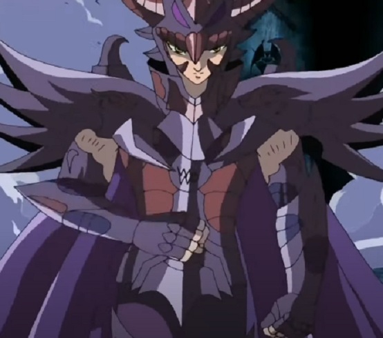 <p>Radamanthys de Wyvern  – Um dos três Juízes do Inferno em Os Cavaleiros do Zodíaco, subordinado direto de Hades. É conhecido por sua força brutal, lealdade ao deus do submundo e por batalhas marcantes contra os Cavaleiros de Atena.</p>
