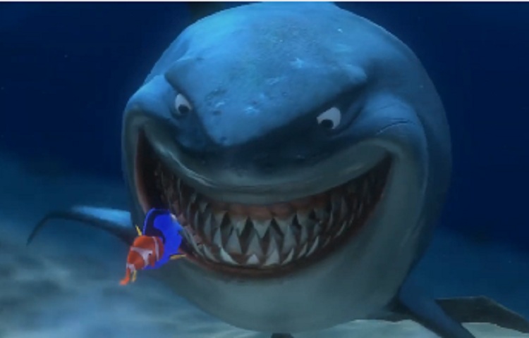 <p>Bruce – Tubarão branco de Procurando Nemo, líder do grupo que tenta provar que “peixes são amigos, não comida”. Apesar da aparência assustadora, tem bom coração, mas sua natureza predatória às vezes atrapalha seus esforços de amizade.</p>
