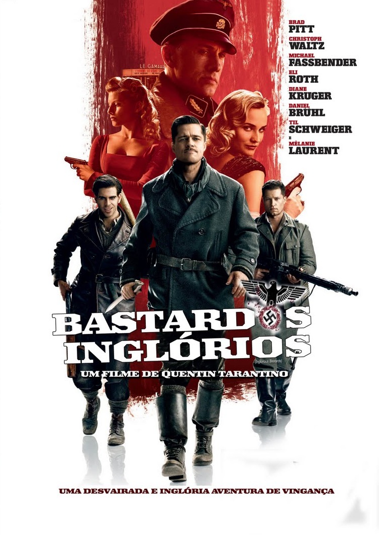 Bastardos inglórios (2009): Dirigido por Quentin Tarantino, o filme ganhou diversas premiações, tais como Oscar, Globo de Ouro, SAG Awards e BAFTA.