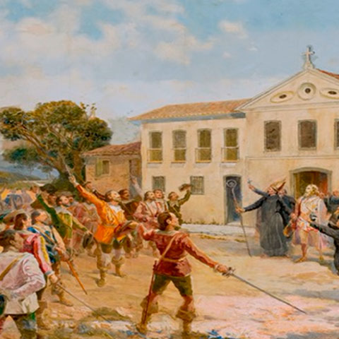 Primeiro porque a chegada dos espanhóis ao continente americano ocorreu no dia 12 de outubro de 1492. 
