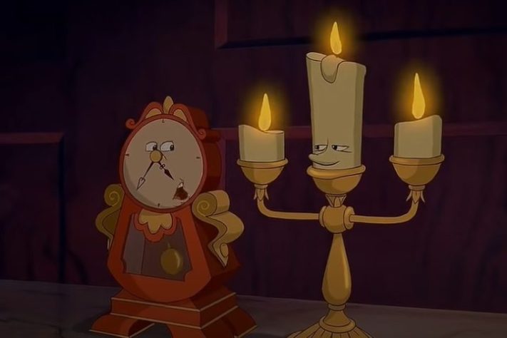 Lumière e Cogsworth em 
