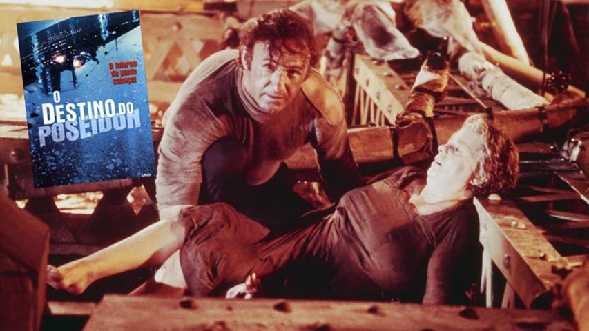 O Destino de Poseidon (1972) - Os personagens estão comemorando o Ano Novo, Gene Hackman já tinha até gritado 