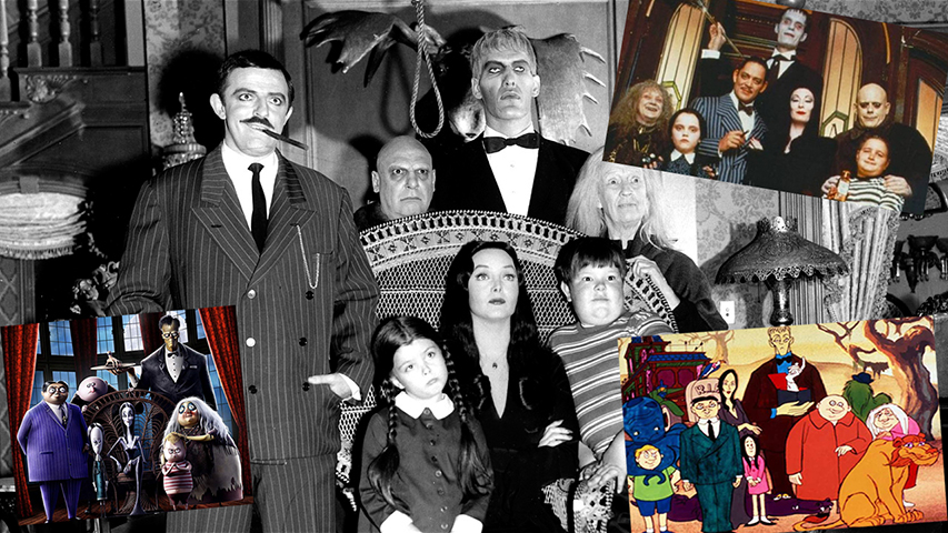 <p>A Família Addams – 1964/1966 – 3 temporadas – Mostra os personagens criados por Charles Addams nos anos 1930. O patriarca Gomez, a mulher Morticia (que cultiva plantas venenosas), os filhos Wednesday (sádica) e Pugsley (desmiolado), a avó vidente, o tio “explosivo” e o mordomo Lurch adoram tudo que apavora os normais. </p>
