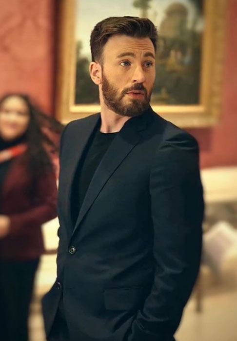 Chris Evans – ator americano. Nascido em 13 de junho de 1981, em Boston, destaca-se pelos traços clássicos, sorriso marcante e porte atlético.