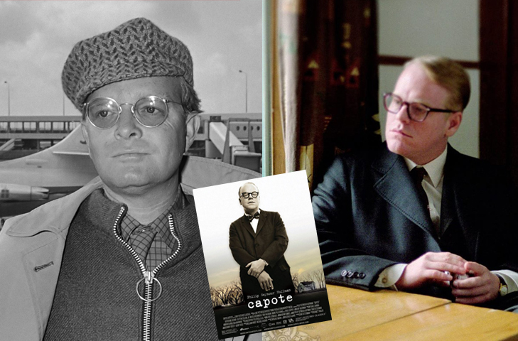 Philip Seymour Hoffman - "Capote" (2005) - O ator americano, morto aos 46 anos (2014), interpretou o escritor Truman Capote (1924-1984), autor de vários contos, romances e peças de teatro. Obras com reconhecimento mundial, como "Bonequinha de Luxo", que inspirou um filme clássico estrelado por Audrey Hepburn. 