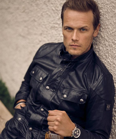 Sam Heughan – ator escocês. Nascido em 30 de abril de 1980, em Balmaclellan, destaca-se pelo porte atlético, traços fortes e presença clássica.