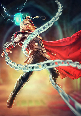  AlÃ©m do martelo, Thor tambÃ©m podia usar dois artefatos: o jÃ¡rngreipr - luvas de ferro - para manejar o mjÃ¶lnir; e o megingjord, cinto que lhe concedia  aumento da forÃ§a e habilidade no manejo do martelo. 