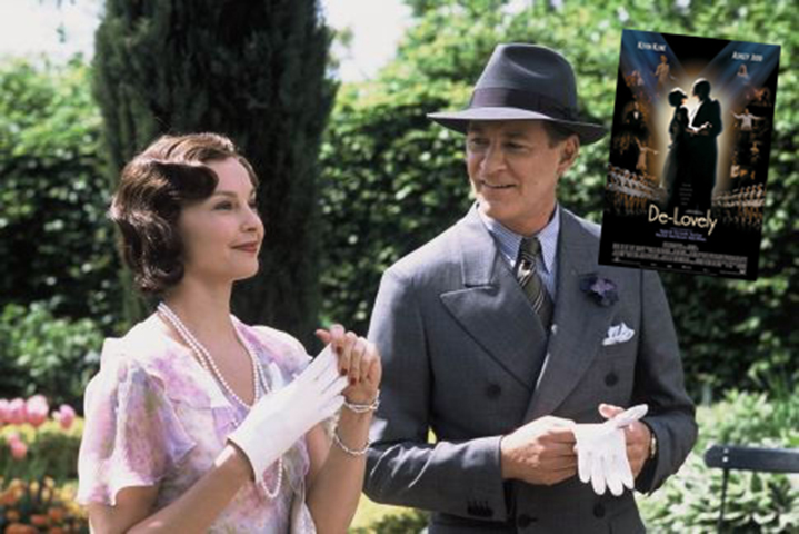 De-Lovely (2004), de Irwin Winkler - Aqui mais de uma música inspira o filme. A trajetória de Cole Porter, um dos maiores compositores americanos, é o tema do longa protagonizado por Kevin Kline. Clássicos como 