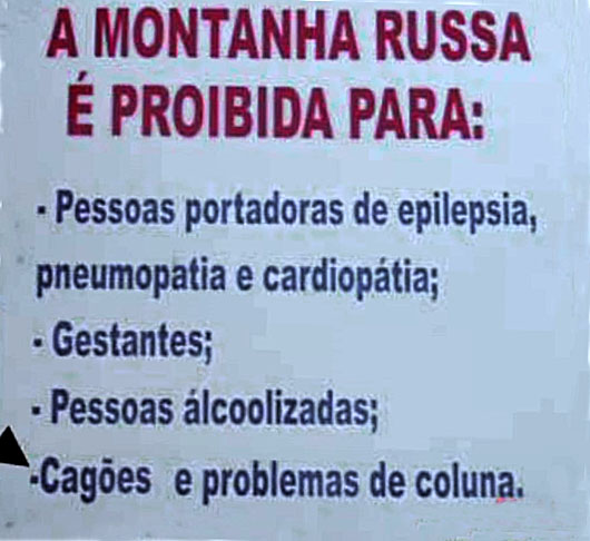 Os medrosos entraram explicitamente na lista da nÃ£o recomendaÃ§Ã£o.. Mas podiam ser mais elegantes.. 