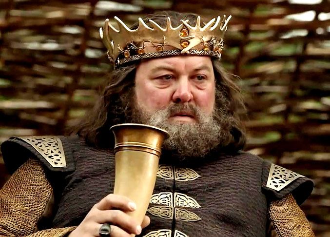 Robert Baratheon, um ex-guerreiro que virou rei na série 