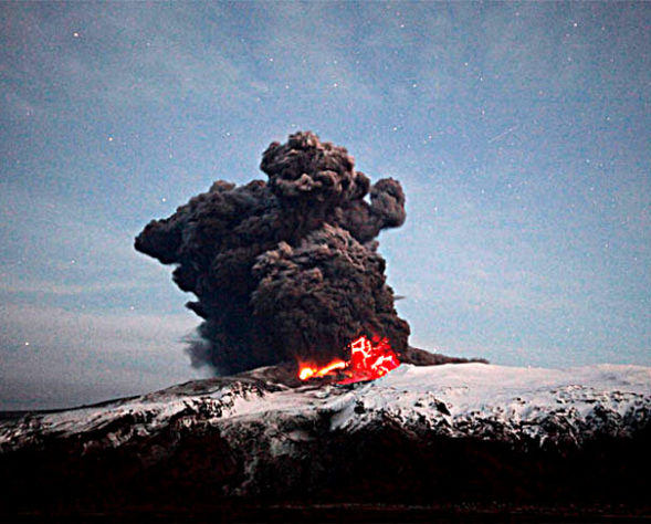 Vulcão Eyjafjallajokull, Islândia, 2010 