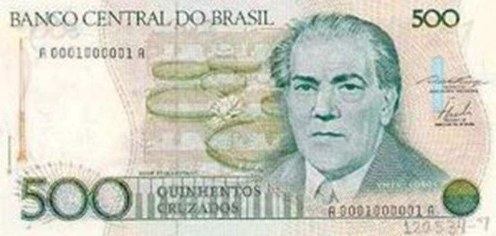 Essa moeda foi criada a partir do â??Plano Cruzadoâ?, que tinha como objetivo conter a alta inflaÃ§Ã£o do paÃ­s.