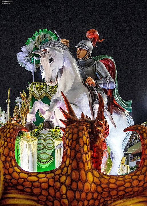 São Jorge dá mesmo muito samba. Ele é o padroeiro da Império Serrano, uma das mais tradicionais escolas do carnaval carioca. 