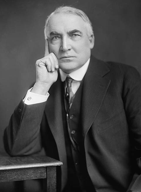 Warren G. Harding - Morreu em 2 de agosto de 1923, aos 57 anos, ao sofrer um ataque cardíaco. 