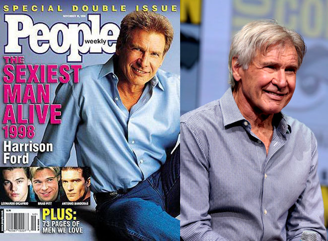 1998 — Harrison Ford: Estrela de franquias como "Indiana Jones" e "Star Wars", Harrison Ford nasceu em 13 de julho de 1942. Continua na ativa apesar da idade e, em 2025, participou de "Capitão América: Admirável Mundo Novo".