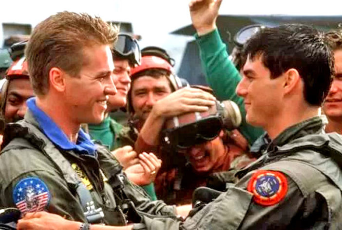 Val Kilmer e Tom Cruise em Top Gun