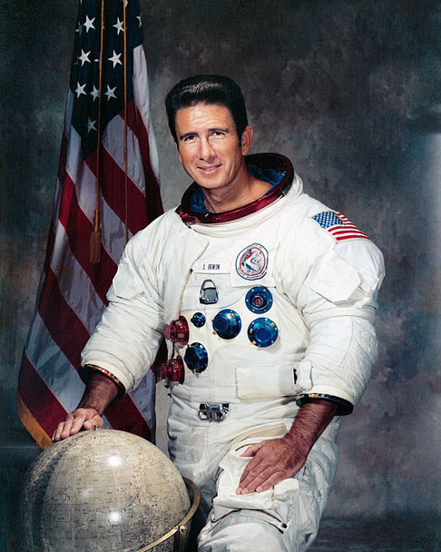  James Irwin - Nascido em 17/3/1930. Formado pela Academia Militar dos EUA/Universidade de Michigan. Pisou na Lua em 31/7/1971. Morreu em 8/8/1991, aos 61 anos. -Divulgação NASA