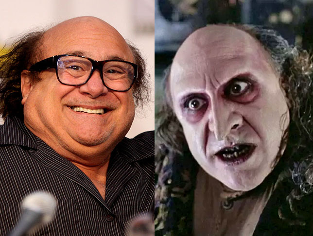 <p>Danny De Vitto: O consagrado ator americano, nascido em 17/11/1944, em Nova Jersey, é outro que deu vida ao vilão Oswald Cobbeplot/Pinguim. Foi em “Batman- O Retorno” (1992).</p>
