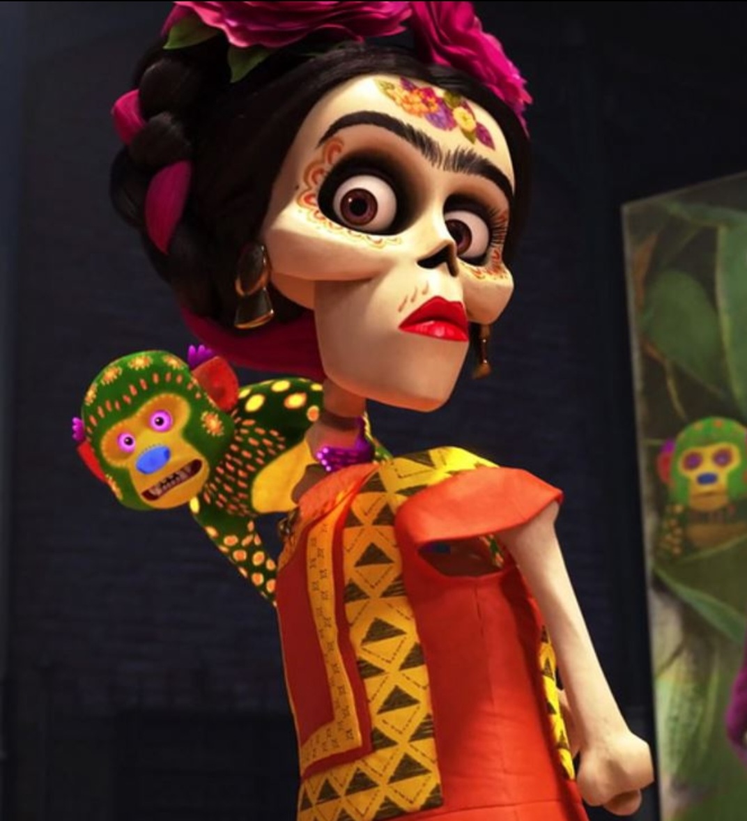 No filme de animação “Viva - A Vida É uma Festa”, da Pixar, Frida Kahlo aparece como uma das personalidades homenageadas, até mesmo como uma caveira. O longa tem como pano de fundo a festa do Dia dos Mortos, comemoração mais popular do México. 

