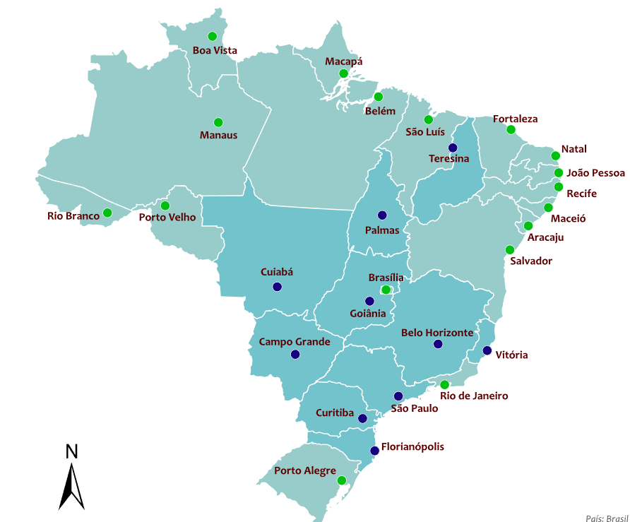 As capitais são cidades que concentram um maior foco de atenção por serem as sedes administrativas, centro do poder regional. Mas sabia que todas têm apelidos carinhosos? Veja como as capitais brasileiras são conhecidas...