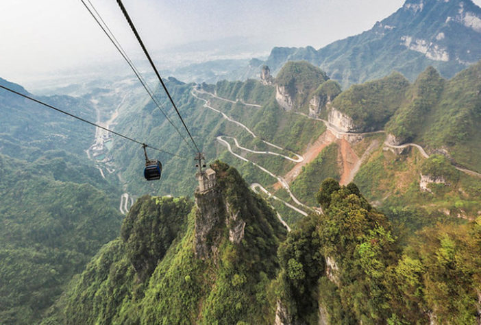 Teleférico das montanhas de Tianmen, China