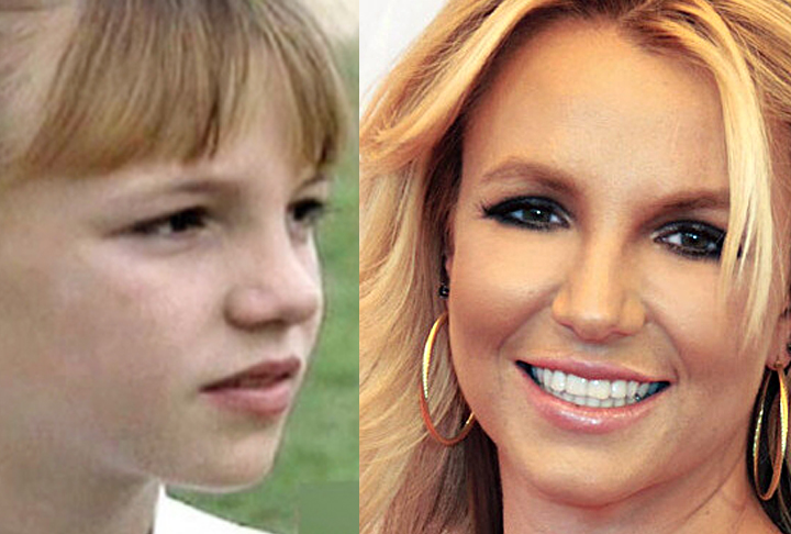 Britney Spears - A cantora, nascida em 2/12/1981, começou a cantar aos 8 anos, após passar por uma audição. E estreou oficialmente no 