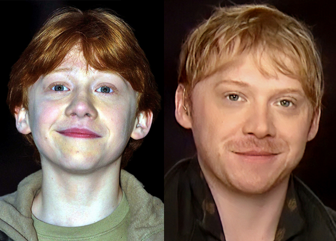 Nascido em 24/8/1988 em Hertfordshire (Inglaterra), Rupert Grint viveu o divertido e fiel Ronald Weasley, ou simplesmente Ron, o melhor amigo de Harry Potter. Após a saga, não fez muitos filmes. O último foi em 2015. Faz produção em cinema.