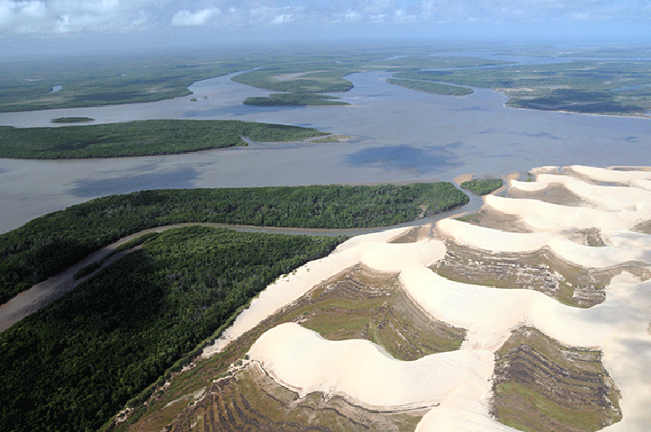 O Delta do Rio Parnaíba, também chamado de Delta das Américas, é o único em mar aberto das Américas e o terceiro maior do mundo - perde somente para o do Rio Nilo, na África, e o do Rio Me Kong, no Vietnã, na Ásia.
 - Agência Nacional de Águas e Saneamento Básico/Governo federal 