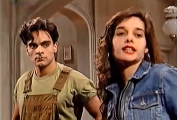 Guilherme de Pádua e Daniella Perez na novela, De Corpo e Alma