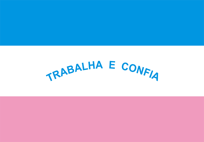 Espírito Santo (ES) - Adoção: 24 de julho de 1947 - Representação: Inspirada na frase "Trabalha e Confia", com azul, branco e rosa representando a fé e o trabalho.
-