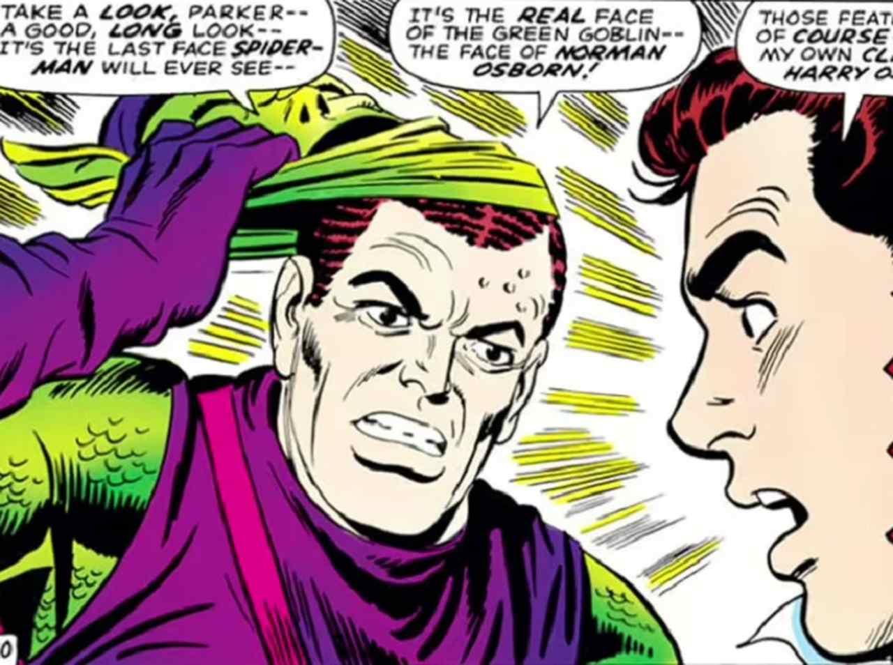 Foi o primeiro inimigo a descobrir a identidade do Homem-Aranha - O Duende Verde foi o primeiro supervilão a descobrir que Peter Parker era o Homem-Aranha.