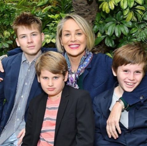 Sharon Stone e seus filhos