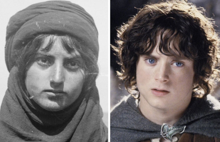 Mulher beduína e Elijah Wood, sósias