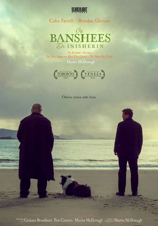 Os Banshees de Inisherin (2023) - Dirigido por Martin McDonagh, estrelado por Colin Farrell, Brendan Gleeson e Kerry Condon.
Situado em uma ilha irlandesa, o filme explora a súbita ruptura de uma amizade de longa data, mergulhando em temas de solidão e desespero com humor negro característico. 