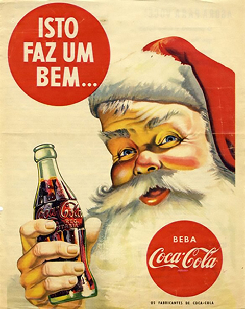 O marketing da Coca-Cola também é algo que chama atenção. Foi a empresa que, por exemplo, usou o Papai Noel com a cor vermelha pela primeira vez. Antes, o Bom Velhinho usava verde. -- Divulgação/Coca-Cola Brasil
