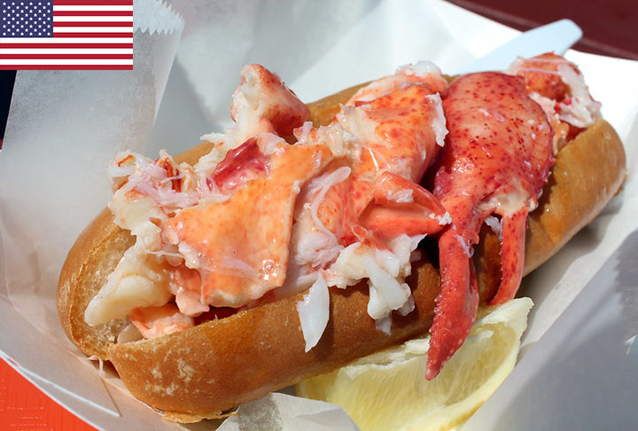 6Âº - Lobster Roll - PÃ£o com lagosta. Ã? um prato tÃ­pico da regiÃ£o de Nova Inglaterra, nos Estados Unidos, onde a pesca deste crustÃ¡ceo Ã© permitida no paÃ­s e relevante economicamente.