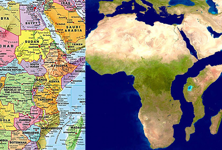 O continente africano irá se dividir  dando origem à formação de um novo mar.-Reprodução e Reprodução de Twitter