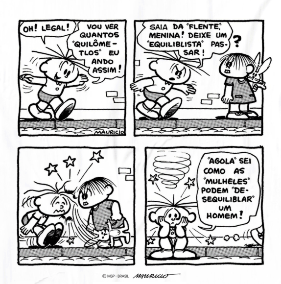 Na época, a personagem já aparecia com seu inseparável coelho, o Sansão.