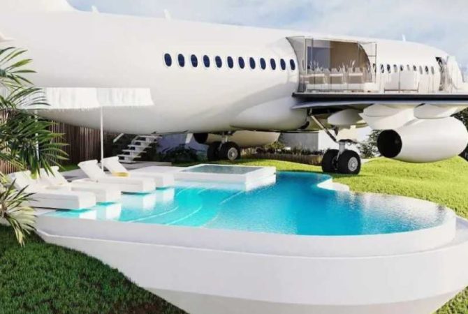 Empresário transforma avião em hotel com paisagem deslumbrante