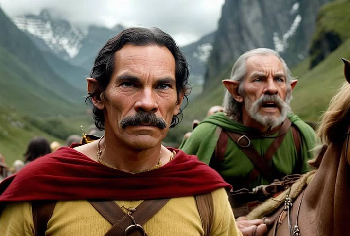 Seu Madruga em 'O Senhor dos Anéis'. Na saga de aventura e ficção passada na Terra Média , ele virou elfo, olha a orelha pontuda. 