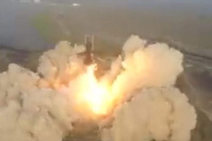 Foguete explosão starship da spaceX 3