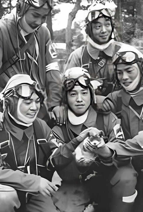 No dia do voo fatal, escreviam poesias, ganhavam um brinde de saquê, levavam a bandeira, amarravam a hachimaki (faixa) e talvez também usavam o sennibari (cinto). 